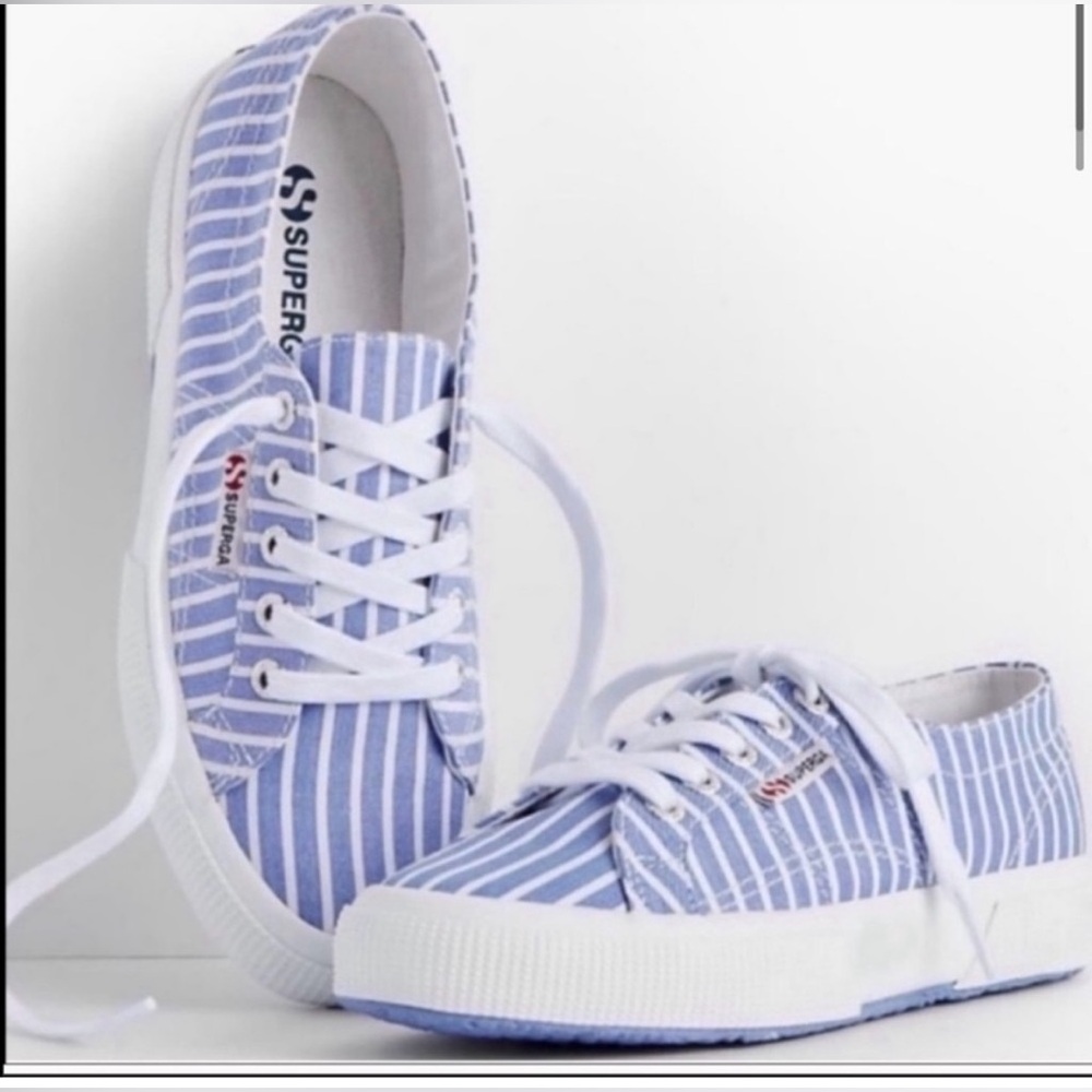 Superga 2750 Cotu Sneaker in Blue/White Stripe - size 37.5